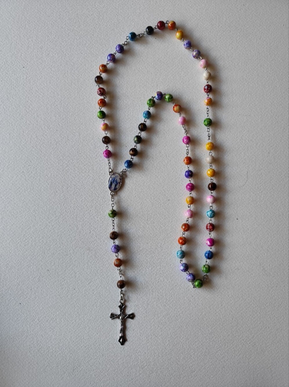 3/$30💜Multicolor Beaded Rosary Necklace